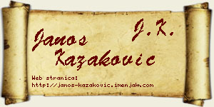 Janoš Kazaković vizit kartica